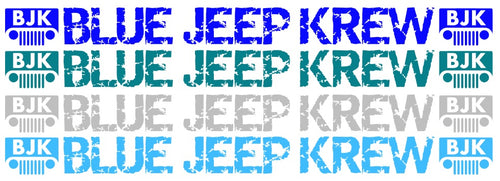 Blue Jeep Krew Windshield Banner Decal