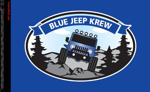 Blue Jeep Krew Forever Wave Flag