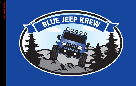 Blue Jeep Krew Forever Wave Flag