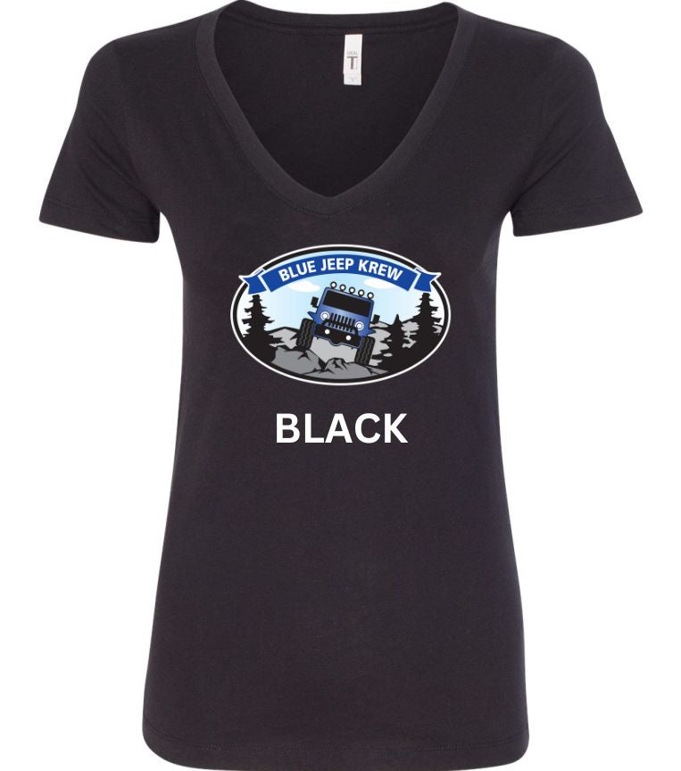 Ladies Next Level V-neck BJK Color Logo Shirt