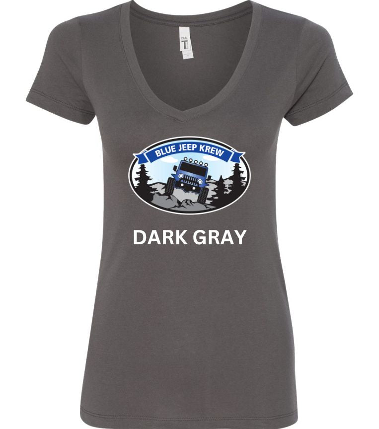 Ladies Next Level V-neck BJK Color Logo Shirt