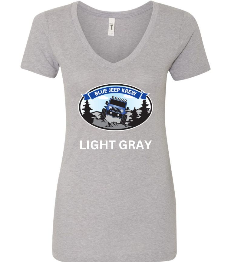 Ladies Next Level V-neck BJK Color Logo Shirt