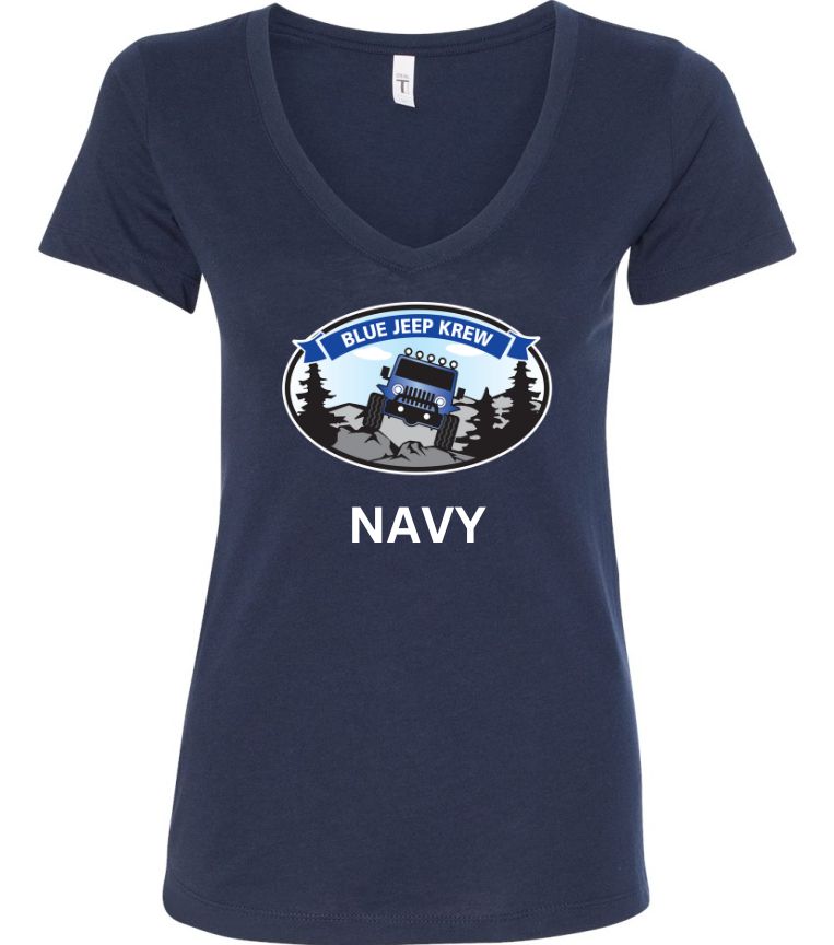 Ladies Next Level V-neck BJK Color Logo Shirt