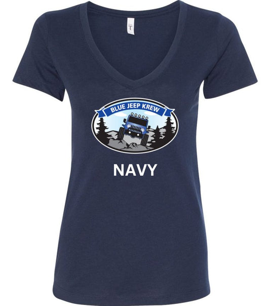 Ladies Next Level V-neck BJK Color Logo Shirt