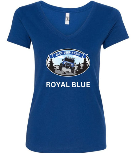 Ladies Next Level V-neck BJK Color Logo Shirt