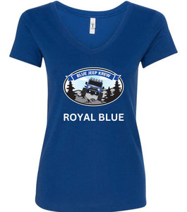 Ladies Next Level V-neck BJK Color Logo Shirt