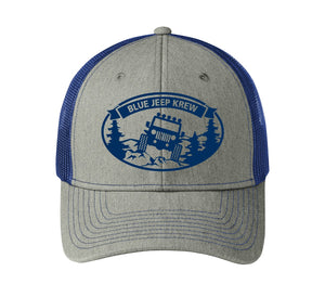 Blue Jeep Krew Trucker Style Snapback Hat