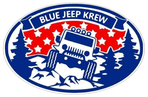 Blue Jeep Krew Red White Blue Decal