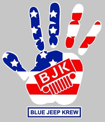 Blue Jeep Krew Jeep Wave Flag Decal