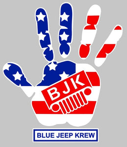 Blue Jeep Krew Jeep Wave Flag Decal